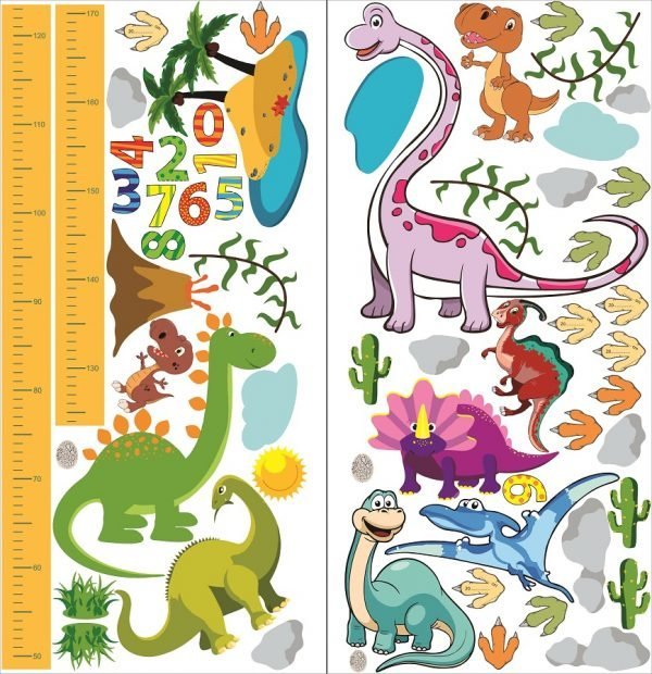 Dinozaurų ugio liniuotė vizualizacija, lipdukai vaikams - Image 2