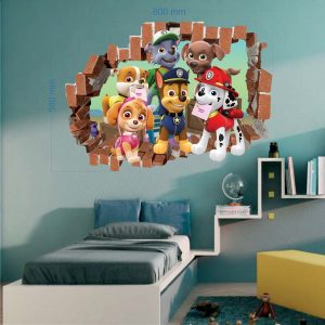 „Šunyčiai patruliai animacinis filmas“ 3D Paw patrol vaikų kambario sienų lipdukai