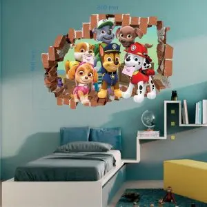 „Šunyčiai patruliai animacinis filmas“ 3D Paw patrol vaikų kambario sienų lipdukai