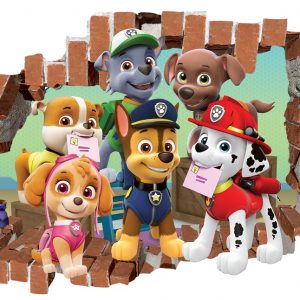 „Šunyčiai patruliai animacinis filmas“ 3D Paw patrol vaikų kambario sienų lipdukai