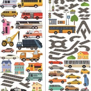 „Transportas“ 3D vaikų kambario sienų lipdukai