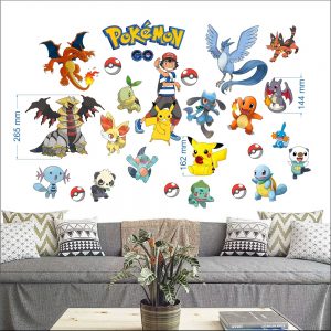 „Pokemon“ 3D vaikų kambario sienų lipdukai