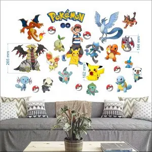 „Pokemon“ 3D vaikų kambario sienų lipdukai