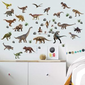 „Dinozauro lipdukai“ 3D vaikų kambario sienų lipdukai