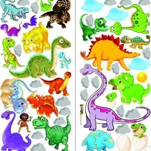 „Dinozaurai“ 3D vaikų kambario sienų lipdukai