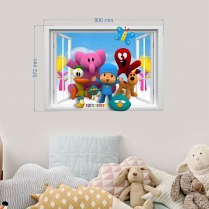 „Pocoyo langas“ 3D vaikų kambario sienų lipdukai