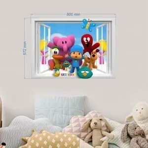 „Pocoyo langas“ 3D vaikų kambario sienų lipdukai