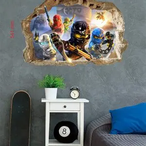 „Lego Ninjago“ 3D berniukų kambario sienų lipdukai