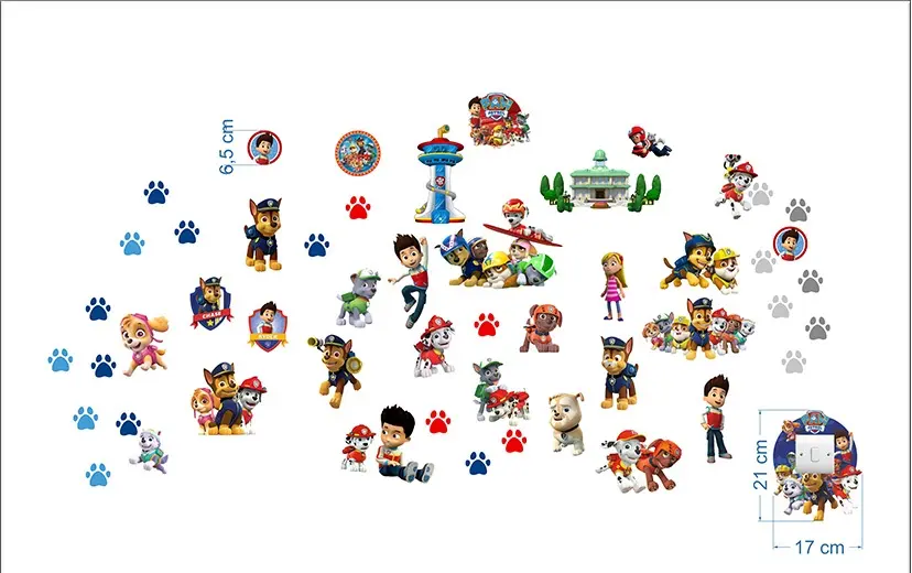 „Šunyčiai patruliai“ 3D Paw patrol vaikų kambario sienų lipdukai - Image 2