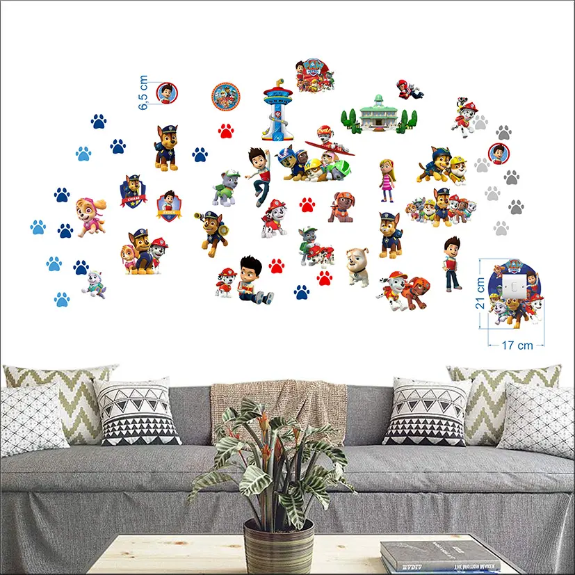 „Šunyčiai patruliai“ 3D Paw patrol vaikų kambario sienų lipdukai - Image 3