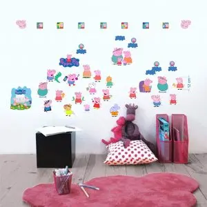 „Peppa pig“ 3D vaikų kambario sienų lipdukai