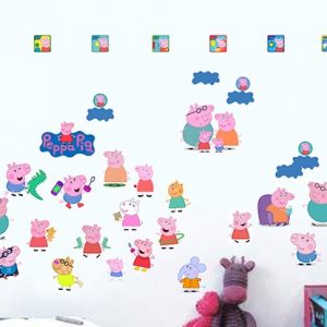 „Peppa pig“ 3D vaikų kambario sienų lipdukai