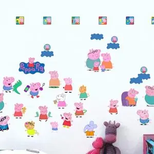 „Peppa pig“ 3D vaikų kambario sienų lipdukai