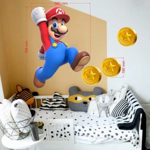 „Super Mario monetos“ 3D vaikų kambario sienų lipdukai