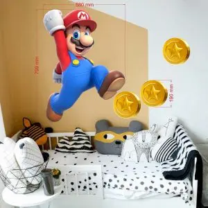 „Super Mario monetos“ 3D vaikų kambario sienų lipdukai