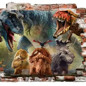 „Dinozaurai“ 3D vaikų kambario sienų lipdukai