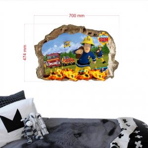 „Fireman Sam gaisras“ 3D vaikų kambario sienų lipdukai