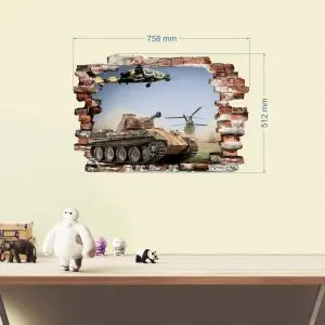 „Tankai“ 3D vaikų kambario sienų lipdukai