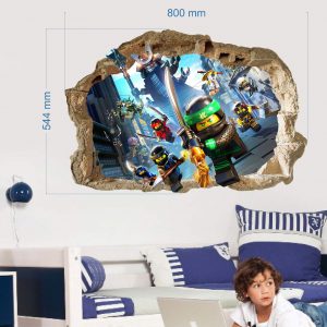 „Lego Ninjago“ vaikų kambario sienų lipdukai 3D