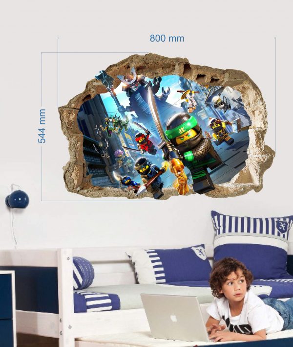 „Lego Ninjago“ vaikų kambario sienų lipdukai 3D - Image 2