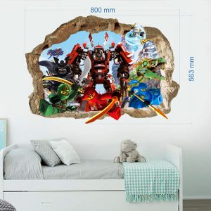 „Lego Ninjago mix“ 3D vaikų kambario sienų lipdukai