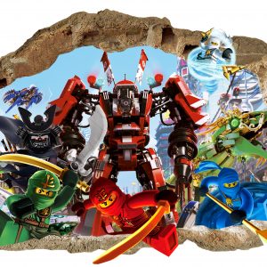 „Lego Ninjago mix“ 3D vaikų kambario sienų lipdukai