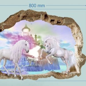 „Unicorn vienaragiai“ 3D vaikų kambario sienų lipdukai