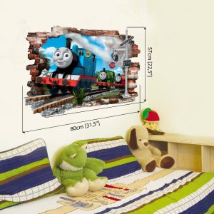 „Thomas traukinukas“ 3D vaikų kambario sienų lipdukai