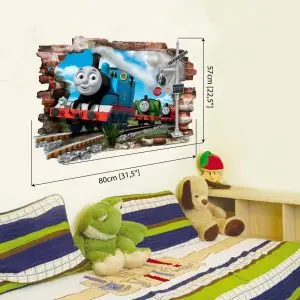 „Thomas traukinukas“ 3D vaikų kambario sienų lipdukai