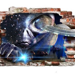 „UFO“ 3D vaikų kambario sienų lipdukai