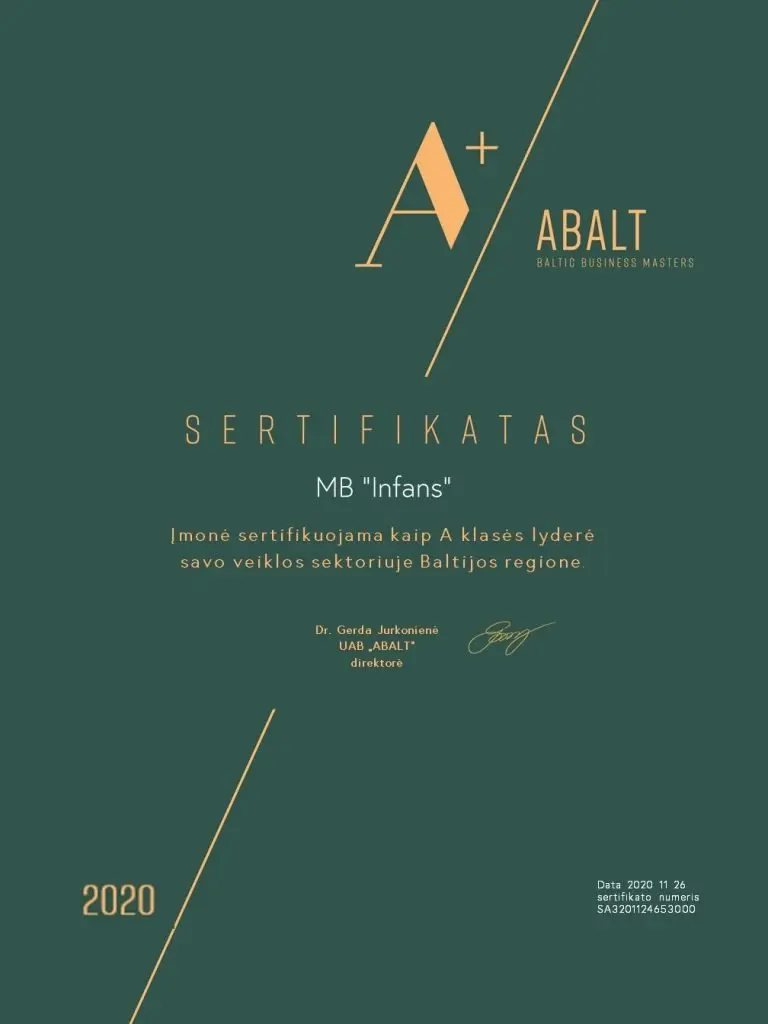 infans sertifikatas