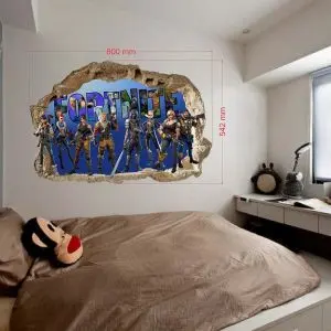 FORTNITE 3D vaikų kambario sienų lipdukai