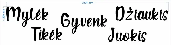„Mylėk, gyvenk, džiaukis, tikėk, juokis“ 3D sienų lipdukas - Image 2