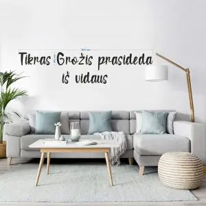 „Tikras grožis prasideda iš vidaus“ 3D sienų lipdukas